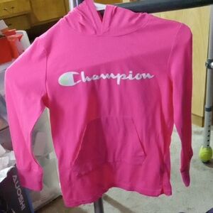 Champion Girls Vibrant Pink Pullover Hoodie